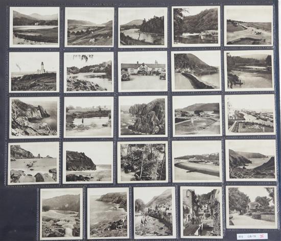 Four folio albums of cigarette cards on topographical themes, including Famous Buildings, Maps, etc.